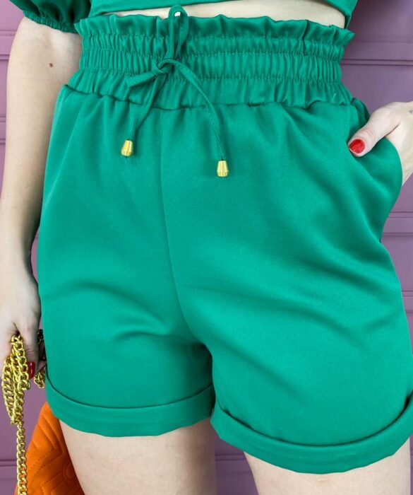 fernandaramosstore com br conjunto feminino cropped sem bojo short com bolsos verde 1