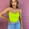 Cropped Corset com Bojo Tomara que Caia Verde Lima Fernanda Ramos Store