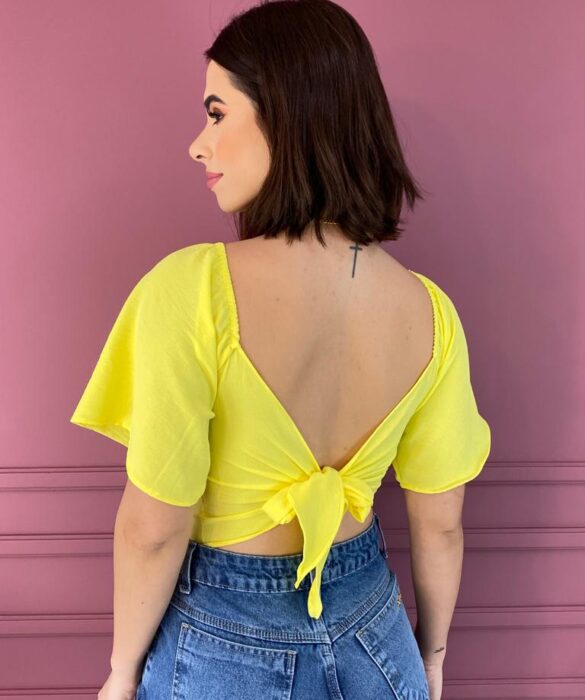 fernandaramosstore com br cropped feminino com bojo amarracao no decote amarelo 2