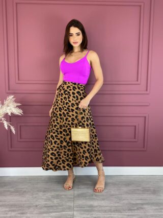 Cropped Feminino com Bojo de Alça Fúcsia Fernanda Ramos Store