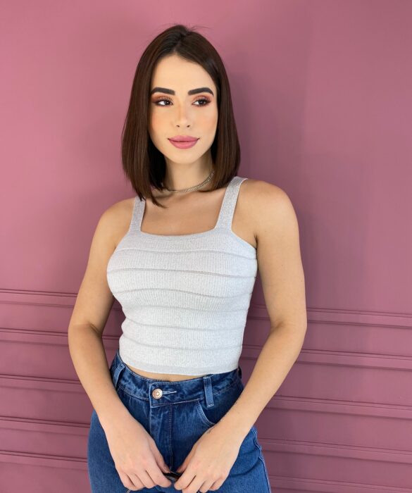 Cropped Feminino Modal sem Bojo Branco - Fernanda Ramos Store