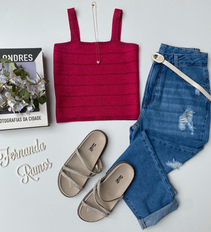 Cropped Feminino Modal sem Bojo Pink Fernanda Ramos Store