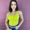 Cropped Feminino Modal sem Bojo Verde Lima Fernanda Ramos Store