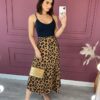 Saia Midi Transpassada Amarração Animal Print Fernanda Ramos Store