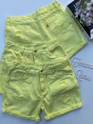 Short Feminino Color Sarja 092882 Verde Lima Fernanda Ramos Store