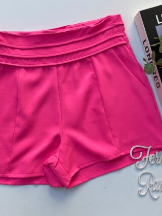 Short Feminino com Detalhe e Bolsos Frontal Pink Fernanda Ramos Store