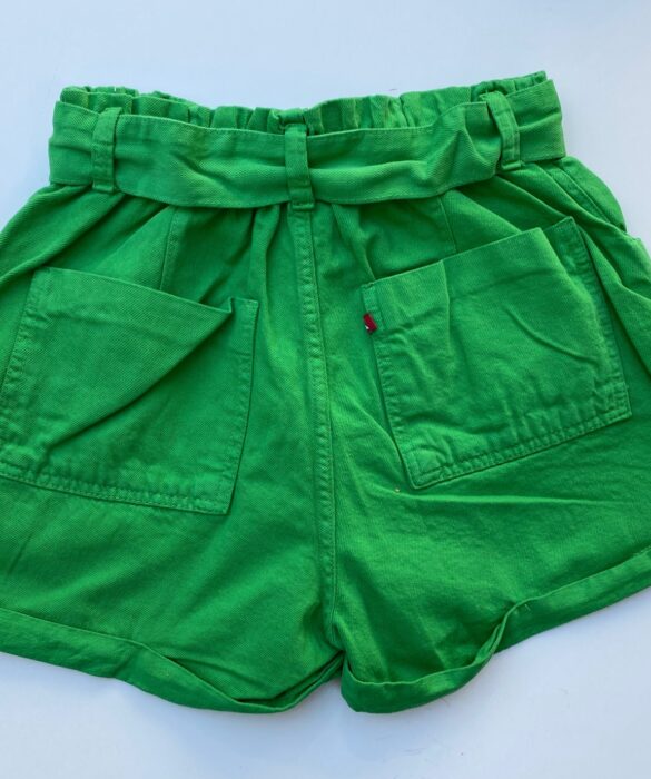 Short Jeans Feminino Clochard com Cinto Verde Bandeira - Fernanda Ramos Store