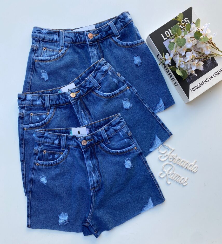 Short Jeans Feminino Hot Pants Fabiola 19500 Fernanda Ramos Store
