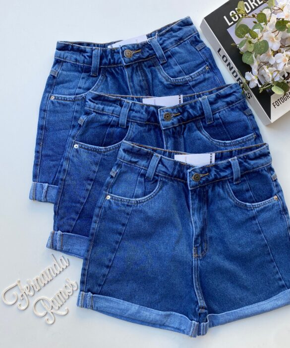 Short Jeans Feminino Mom Oxy Tradicional 19452 Fernanda Ramos Store