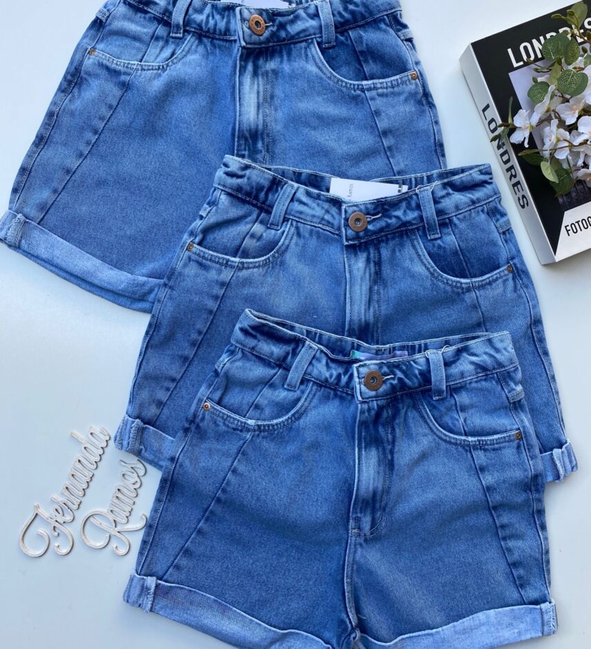 Short Jeans Feminino Mom Tradicional 19406 Fernanda Ramos Store