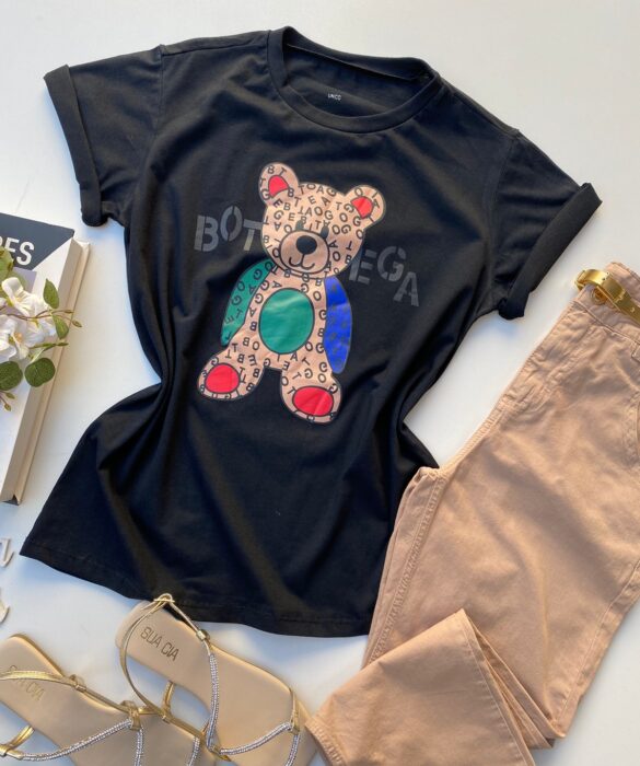 fernandaramosstore com br t shirt manga curta estampada urso preta