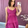 fernandaramosstore com br vestido curto com bojo alca regulavel fucsia 1