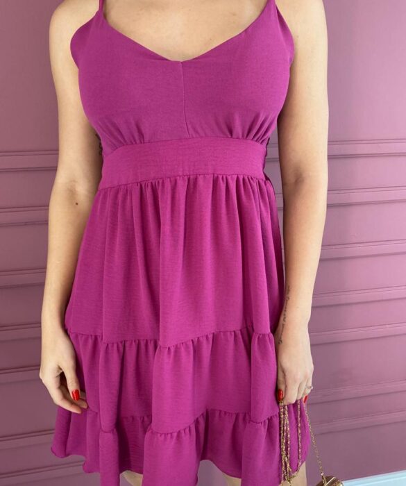 fernandaramosstore com br vestido curto com bojo alca regulavel fucsia 2