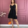 Vestido Curto com Bojo Alça Regulável Preto Fernanda Ramos Store