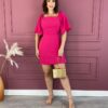 Vestido Curto com Bojo com Amarração Atrás Pink Fernanda Ramos Store