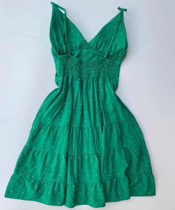 fernandaramosstore com br vestido curto com bojo detalhes dourado verde 2