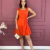 fernandaramosstore com br vestido curto com bojo e amarracao alca com babados laranja 1