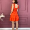 fernandaramosstore com br vestido curto com bojo e amarracao alca com babados laranja 2