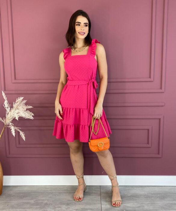 fernandaramosstore com br vestido curto com bojo e amarracao alca com babados pink 1