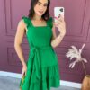 fernandaramosstore com br vestido curto com bojo e amarracao alca com babados verde 3