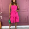 Vestido Curto com Bojo Laise Alça Regulável Pink Fernanda Ramos Store