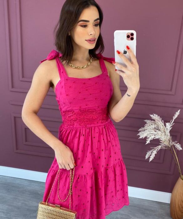 fernandaramosstore com br vestido curto com bojo laise amarracao alcas pink 2