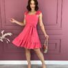 fernandaramosstore_com_br- Vestido Curto com Bojo Malha Laise com Amarração Rosa Fernanda Ramos Store