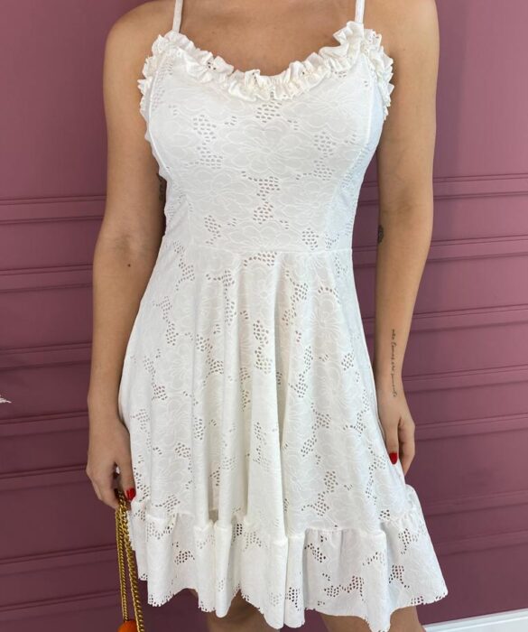 fernandaramosstore com br vestido curto com bojo malha laise de alca branco 2