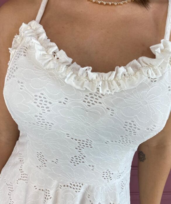 fernandaramosstore com br vestido curto com bojo malha laise de alca branco 3