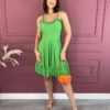 Vestido Curto com Bojo Malha Laise de Alça Verde Fernanda Ramos Store