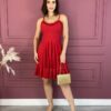 Vestido Curto com Bojo Malha Laise Vermelho Fernanda Ramos Store