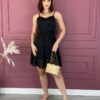 Vestido Curto sem Bojo Alça Regulável com Amarração Preto Fernanda Ramos Store