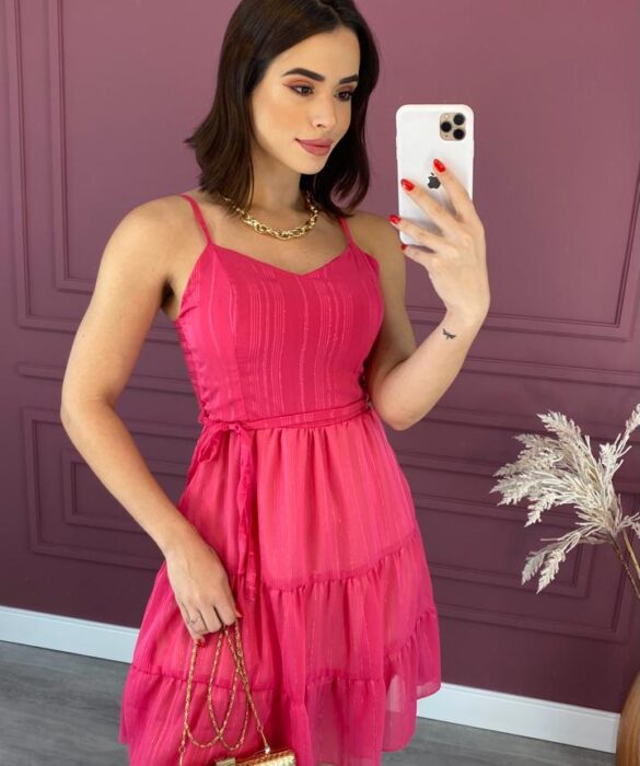 fernandaramosstore com br vestido curto sem bojo alca regulavel com amarracao pink 1