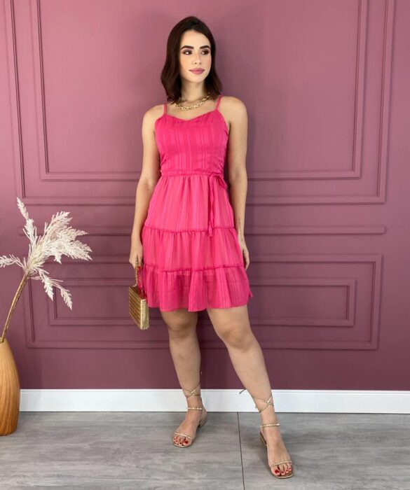 fernandaramosstore com br vestido curto sem bojo alca regulavel com amarracao pink 2