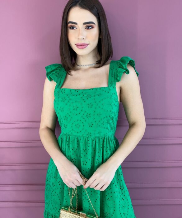 fernandaramosstore com br vestido curto sem bojo de laise alca babados verde bandeira 2