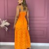 fernandaramosstore com br vestido longo com bojo laise com fenda laranja 3