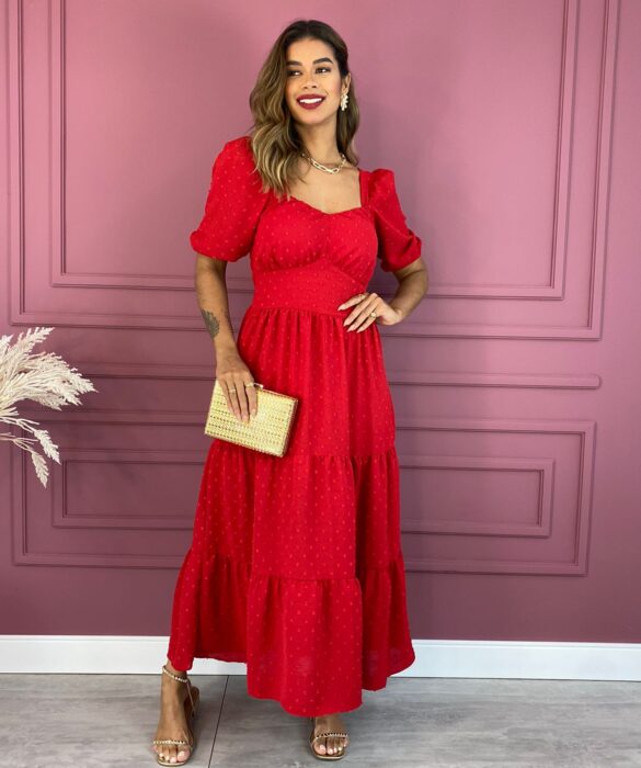 fernandaramosstore com br vestido longo com bojo pipoquinha manga curta vermelho 1