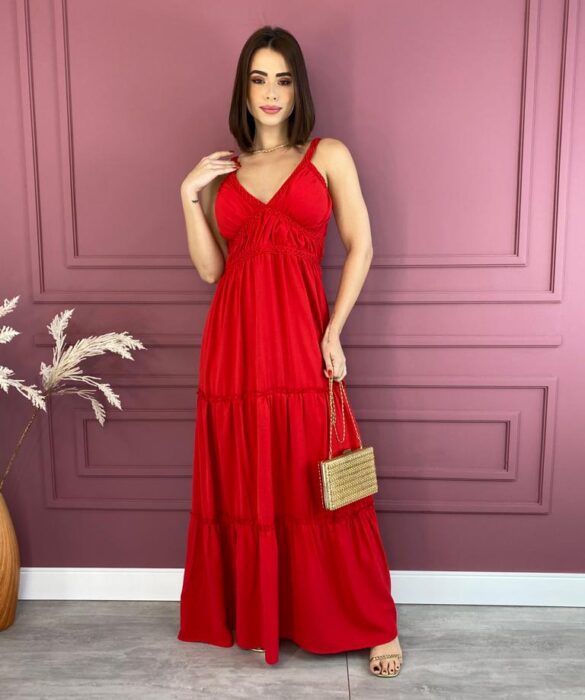 fernandaramosstore com br vestido longo com bojo vermelho alcas com detalhe