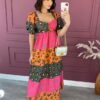 fernandaramosstore com br vestido longo sem bojo amarracao atras verde pink e laranja 1