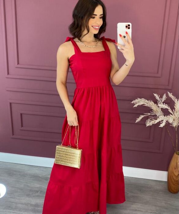 fernandaramosstore com br vestido longo sem bojo com amarracao nas alcas vermelho