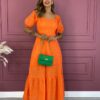 fernandaramosstore com br vestido longo sem bojo de laise amarracao atras laranja 2