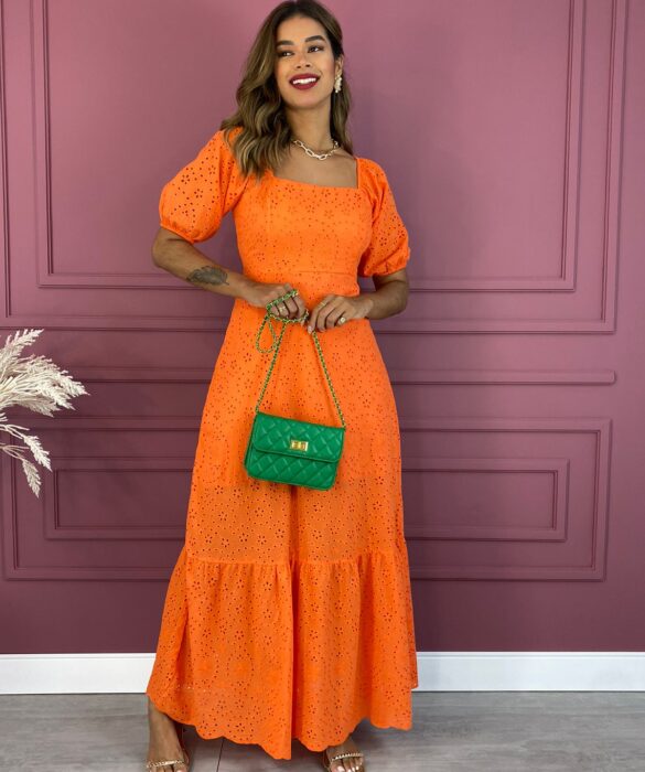 fernandaramosstore com br vestido longo sem bojo de laise amarracao atras laranja 2