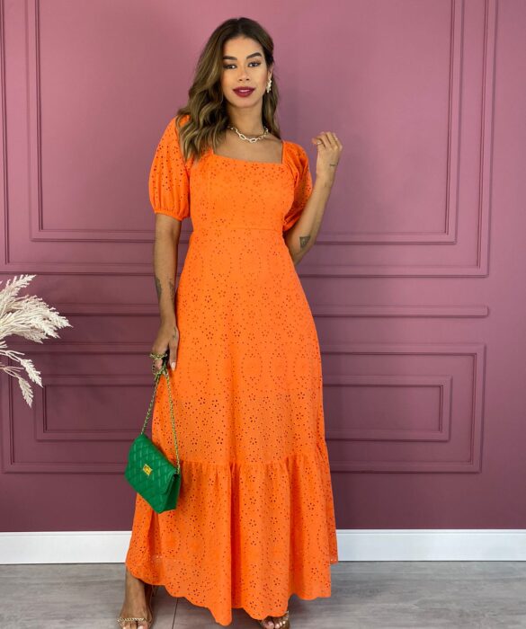 fernandaramosstore com br vestido longo sem bojo de laise amarracao atras laranja 5