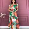 fernandaramosstore com br vestido longo sem bojo floral verde e rosa com babado