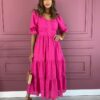 fernandaramosstore com br vestido midi sem bojo laise detalhe franzido no decote pink 2