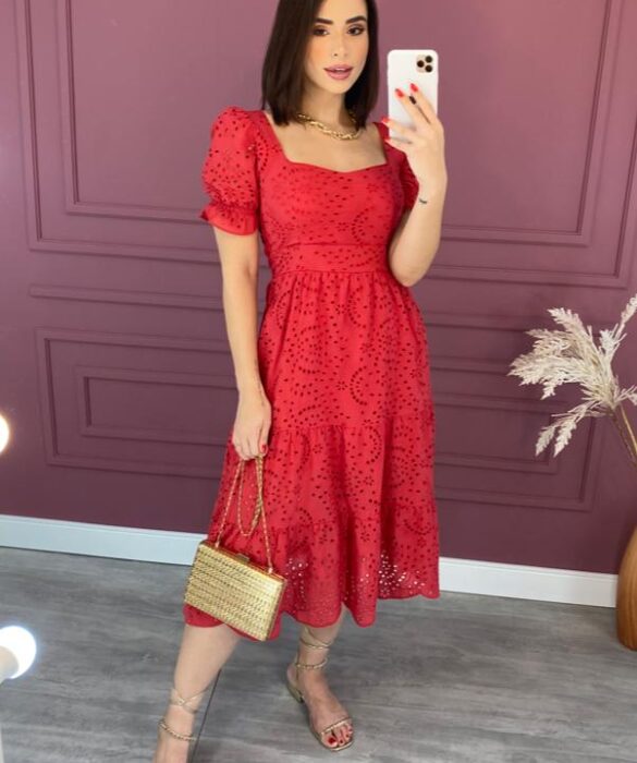 fernandaramosstore com br vestido midi sem bojo laise manga curta vermelho 3