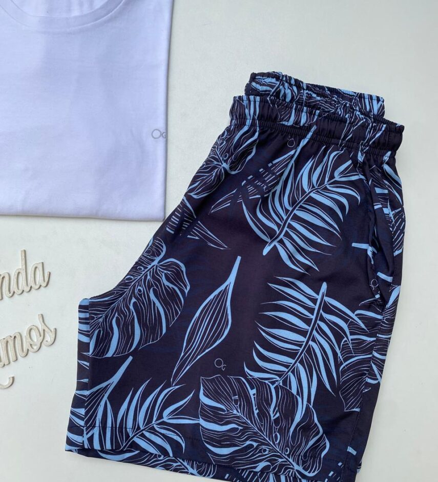 Bermuda masculina tactel boxer estampado ogochi, uma das opções de roupas masculinas na Fernanda Ramos Store.
