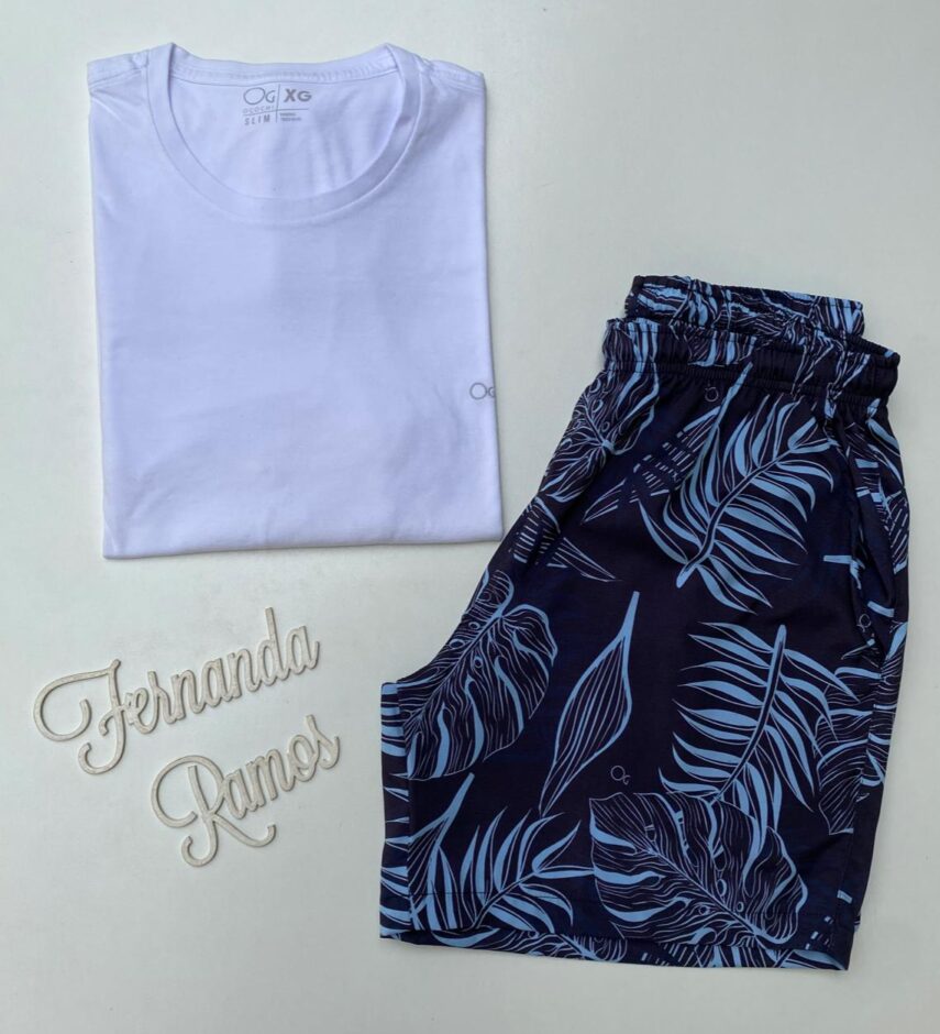 Bermuda Masculina Tactel Boxer Estampado Ogochi 9034 fernanda ramos store