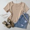 fernandaramosstore com br blusa feminina manga curta bege