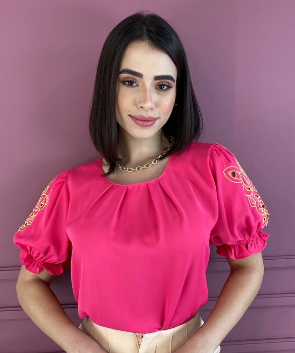 fernandaramosstore com br blusa manga curta feminina bordado e detalhe nas mangas pink 2